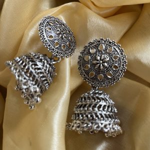 Antique Floral Oxidized Earrings